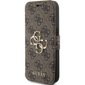 Hurtownia GSM - Etui Guess GUBKP15L4GMGBR Apple iPhone 15 Pro könyv 4G Fém Logo barna/brown - GUE3265 - {ean13} - Hurt