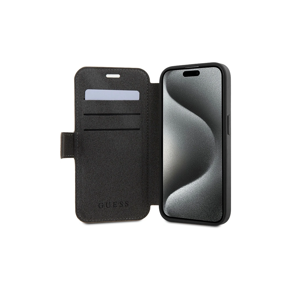 Hurtownia GSM - Etui Guess GUBKP15L4GMGBR Apple iPhone 15 Pro book 4G Metal Logo brązowy/brown - GUE3265 - {ean13} - Hurt