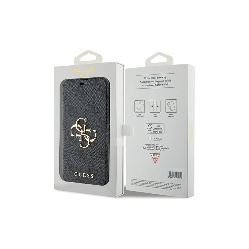 Hurtownia GSM - Etui Guess GUBKP15L4GMGGR Apple iPhone 15 Pro book 4G Fém Logo szürke/grey - GUE3266 - {ean13} - Hurt