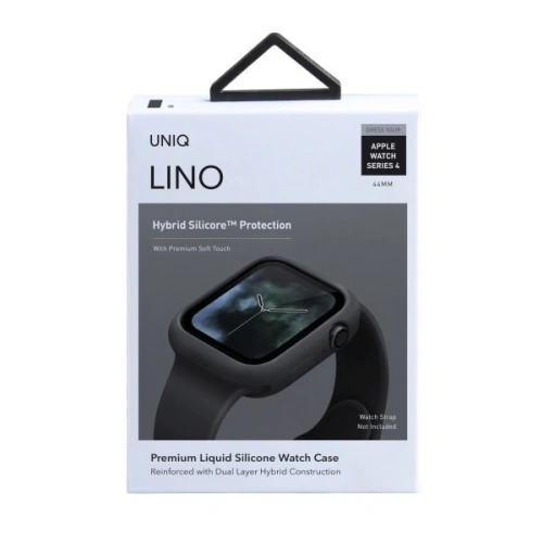 Etui UNIQ Lino Apple Watch 4/5/6/7/8/9/SE 44/45mm czarny/ash black