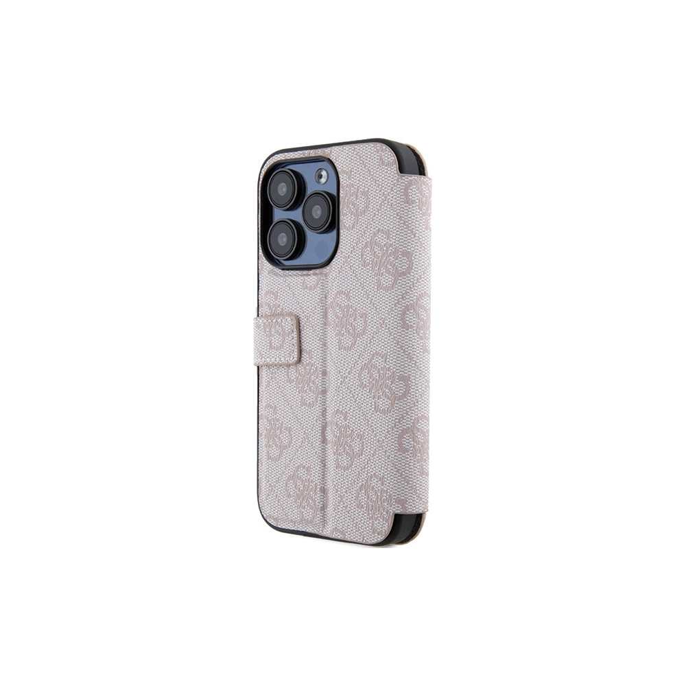 Hurtownia GSM - Etui Guess GUBKP15L4GMGPI Apple iPhone 15 Pro book 4G Metal Logo roz/rozalie - GUE3267 - {ean13} - Hurt