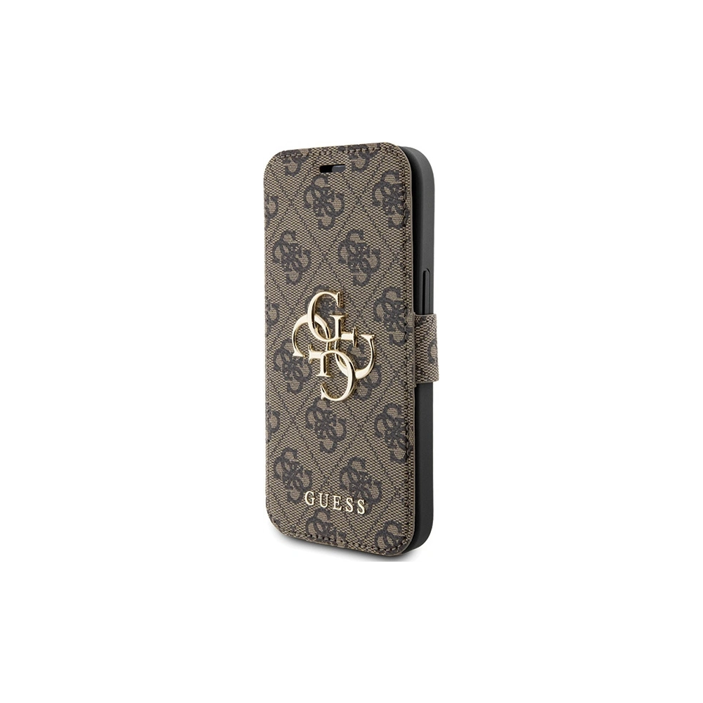 Hurtownia GSM - Etui Guess GUBKP15S4GMGBR Apple iPhone 15 / 14 / 13 könyv 4G Fém Logó barna/brown - GUE3268 - {ean13} - Hurt