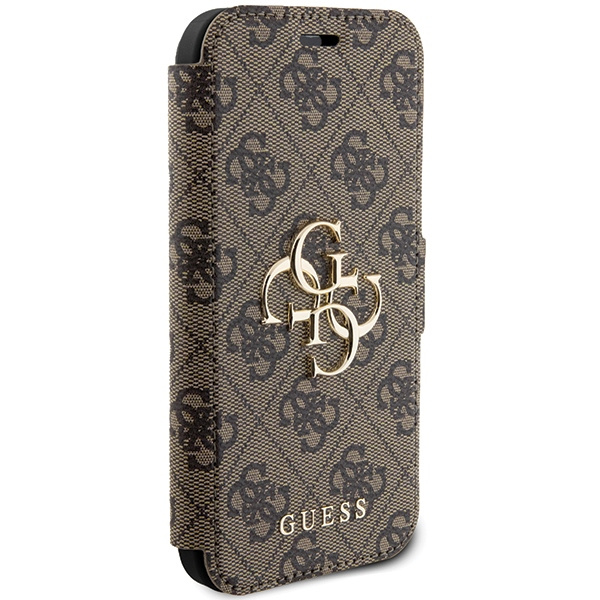 Kryt Guess GUBKP15S4GMGBR Apple iPhone 15 / 14 / 13 book 4G Metal Logo brown