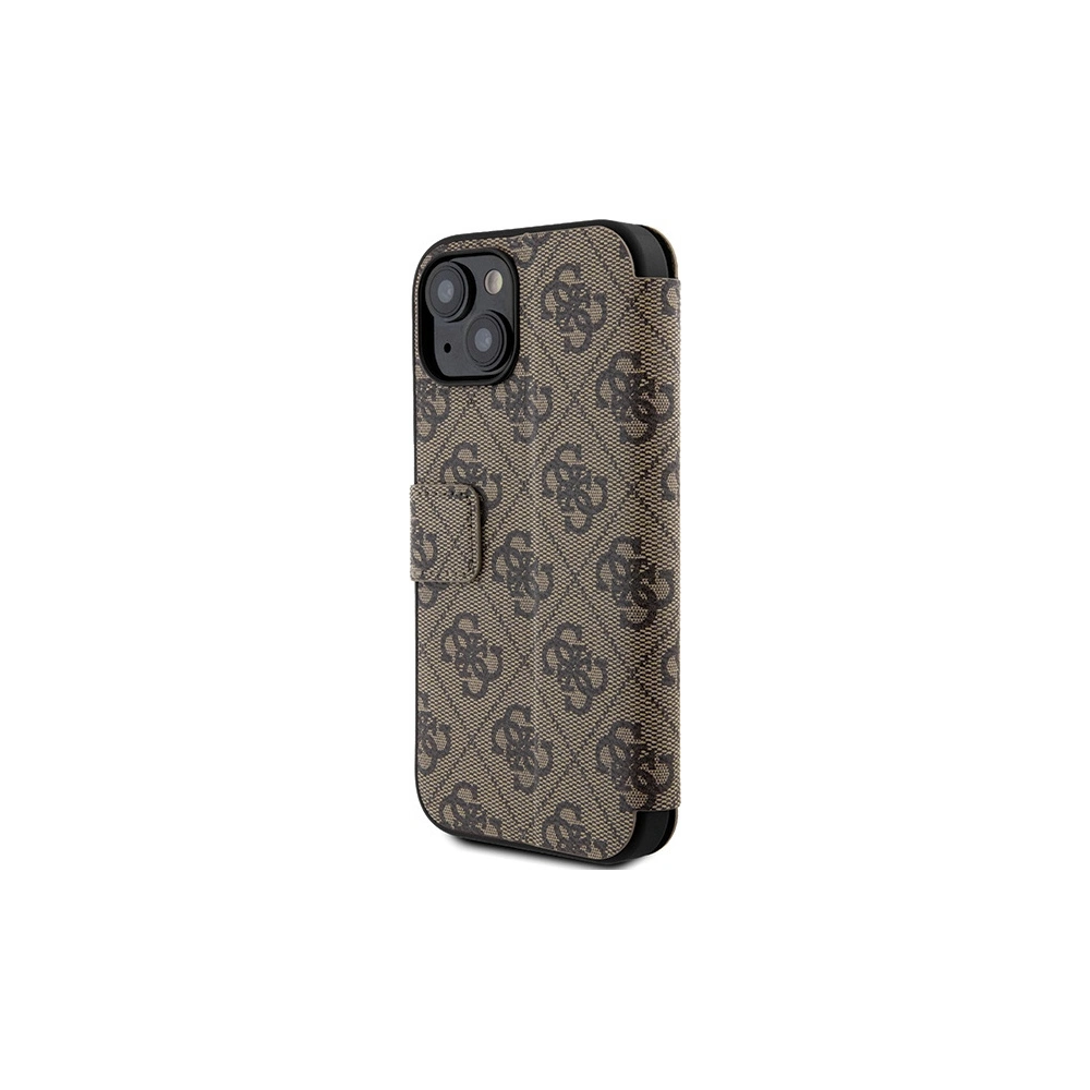 Hurtownia GSM - Etui Guess GUBKP15S4GMGBR Apple iPhone 15 / 14 / 13 könyv 4G Fém Logó barna/brown - GUE3268 - {ean13} - Hurt