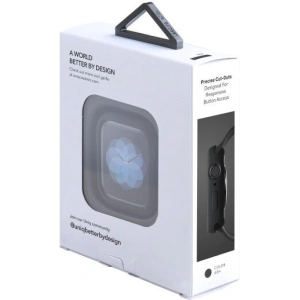 Etui UNIQ Lino Apple Watch 4/5/6/7/8/9/SE 44/45mm czarny/ash black