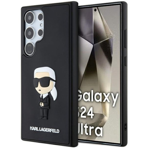 Karl Lagerfeld Distributor - 3666339242015 - KLD1869 - Karl Lagerfeld KLHCS24L3DRKINK Samsung Galaxy S24 Ultra hardcase 3D Rubber Ikonik black - B2B homescreen