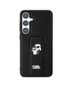 Case Karl Lagerfeld KLHCS24LGSAKCPK Samsung Galaxy S24 Ultra Hardcase Gripstand Saffiano Karl&Choupette Pins schwarz/black