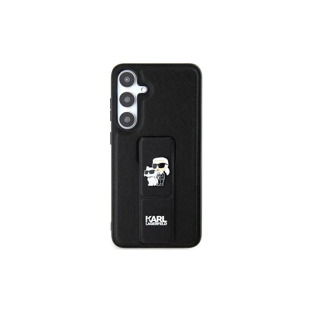 Hurtownia GSM - Etui Karl Lagerfeld KLHCS24LGSAKCPK Samsung Galaxy S24 Ultra kemény tok Gripstand Saffiano Karl&Choupette Pins fekete/black - KLD1870 - {ean13} - Hurt
