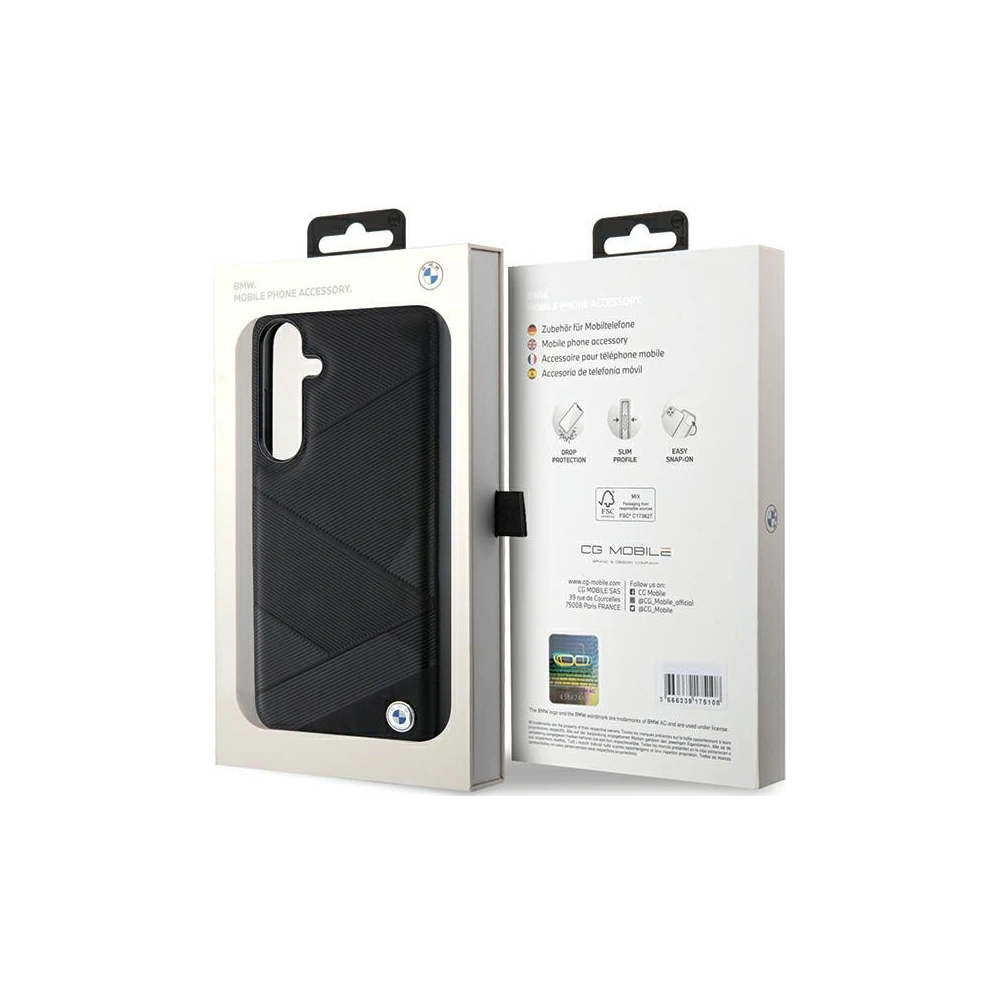 Hurtownia GSM - Etui BMW BMHCS24S23RCGPK Samsung Galaxy S24 hardcase Signature Leather Crossing Lines Pattern černý/black - BMW600 - {ean13} - Hurt