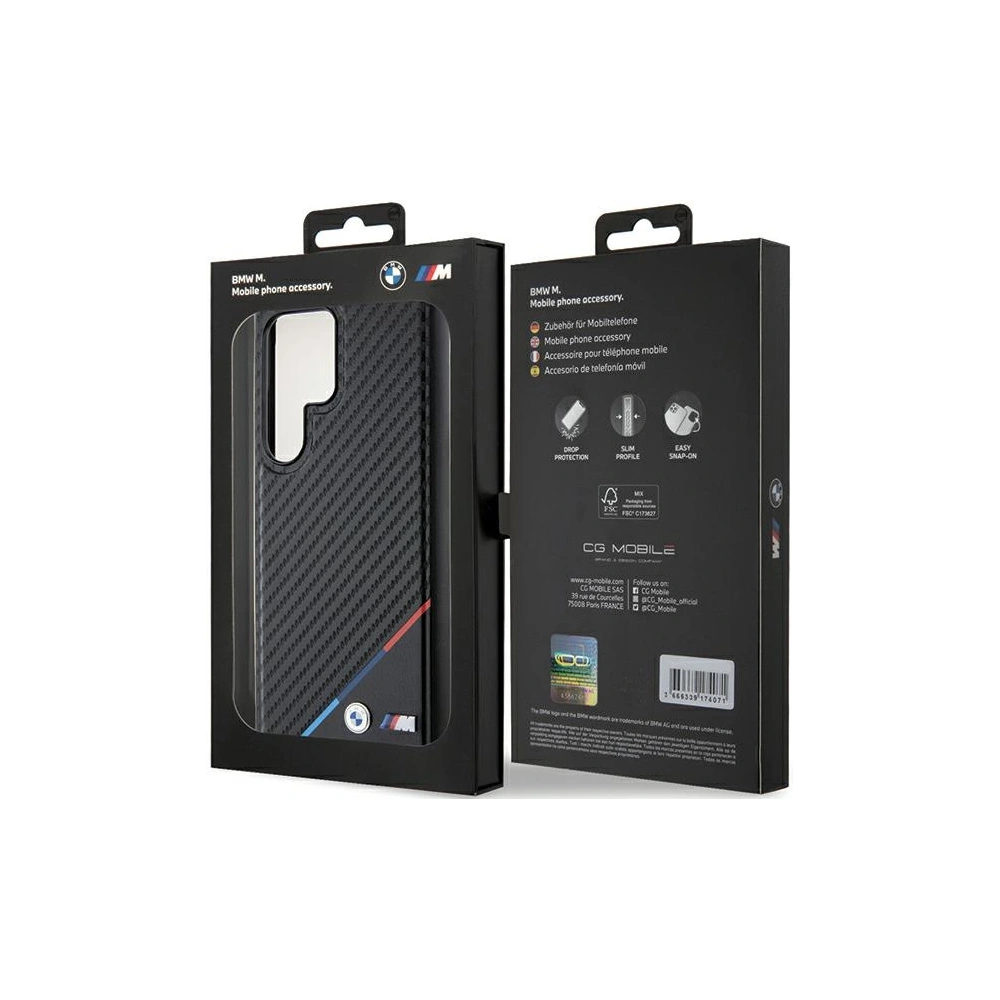 Hurtownia GSM - Etui BMW BMHMS24L23PUDTK Samsung Galaxy S24 Ultra hardcase Carbon Tricolor Line MagSafe černý/black - BMW601 - {ean13} - Hurt