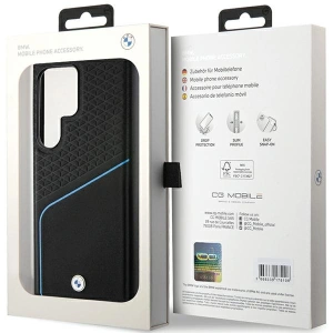 Hurtownia GSM - Case BMW BMHMS24L23RDCLK Samsung Galaxy S24 Ultra Hardcase Signature Leder Texturiert & Linie MagSafe schwarz/black - BMW602 - {ean13} - Hurt