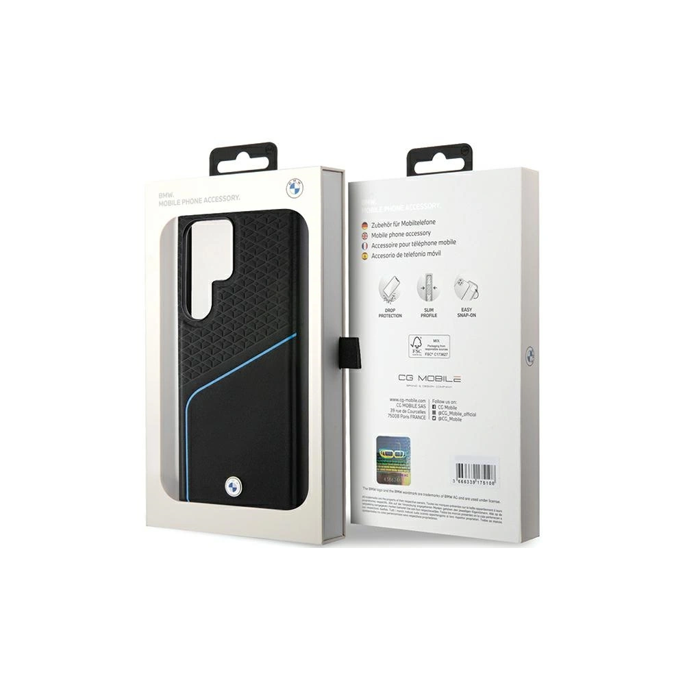 Hurtownia GSM - Case BMW BMHMS24L23RDCLK Samsung Galaxy S24 Ultra Hardcase Signature Leder Texturiert & Linie MagSafe schwarz/black - BMW602 - {ean13} - Hurt
