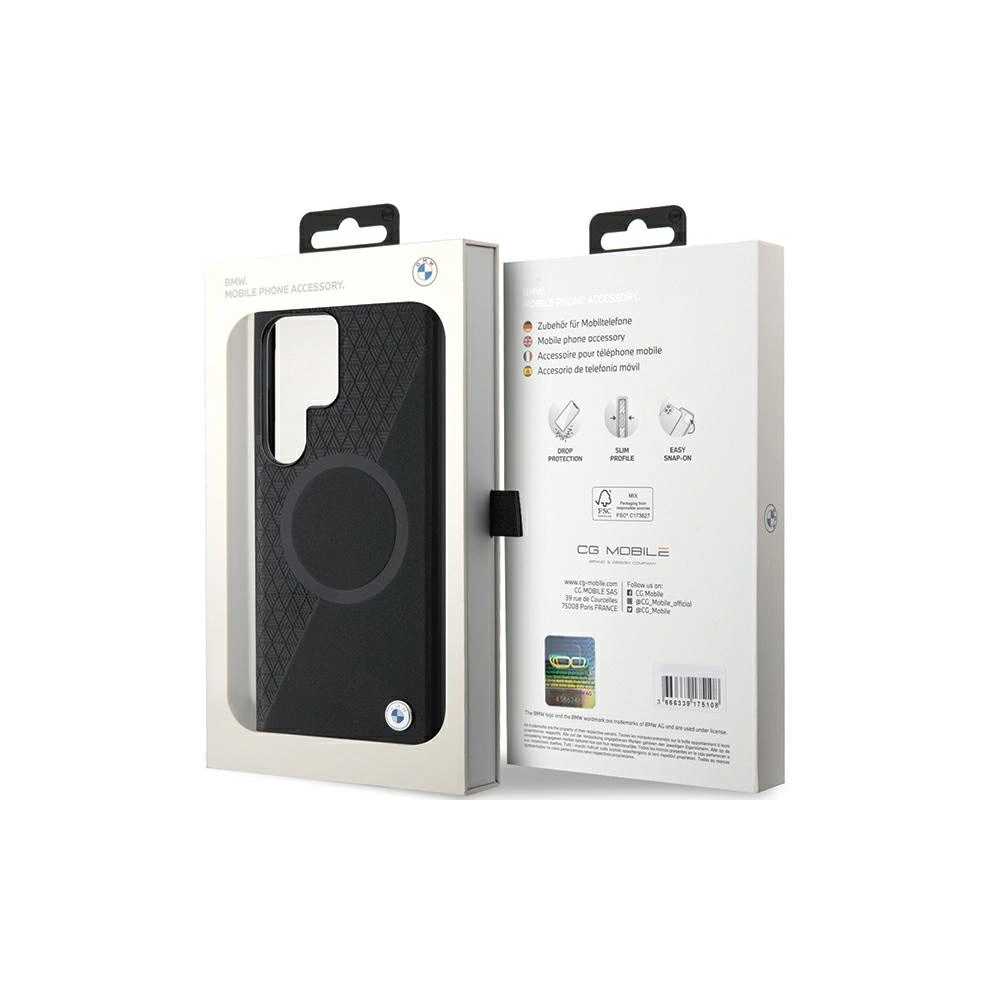 Hurtownia GSM - Case BMW BMHMS24L23RTPK Samsung Galaxy S24 Ultra Hartschale Signature Leder Halbstrukturiert & Circle MagSafe schwarz/black - BMW603 - {ean13} - Hurt