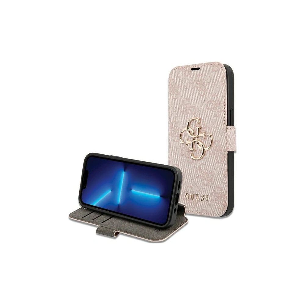 Hurtownia GSM - Etui Guess GUBKP15S4GMGPI Apple iPhone 15 / 14 / 13 book 4G Metal Logo růžový/pink - GUE3270 - {ean13} - Hurt