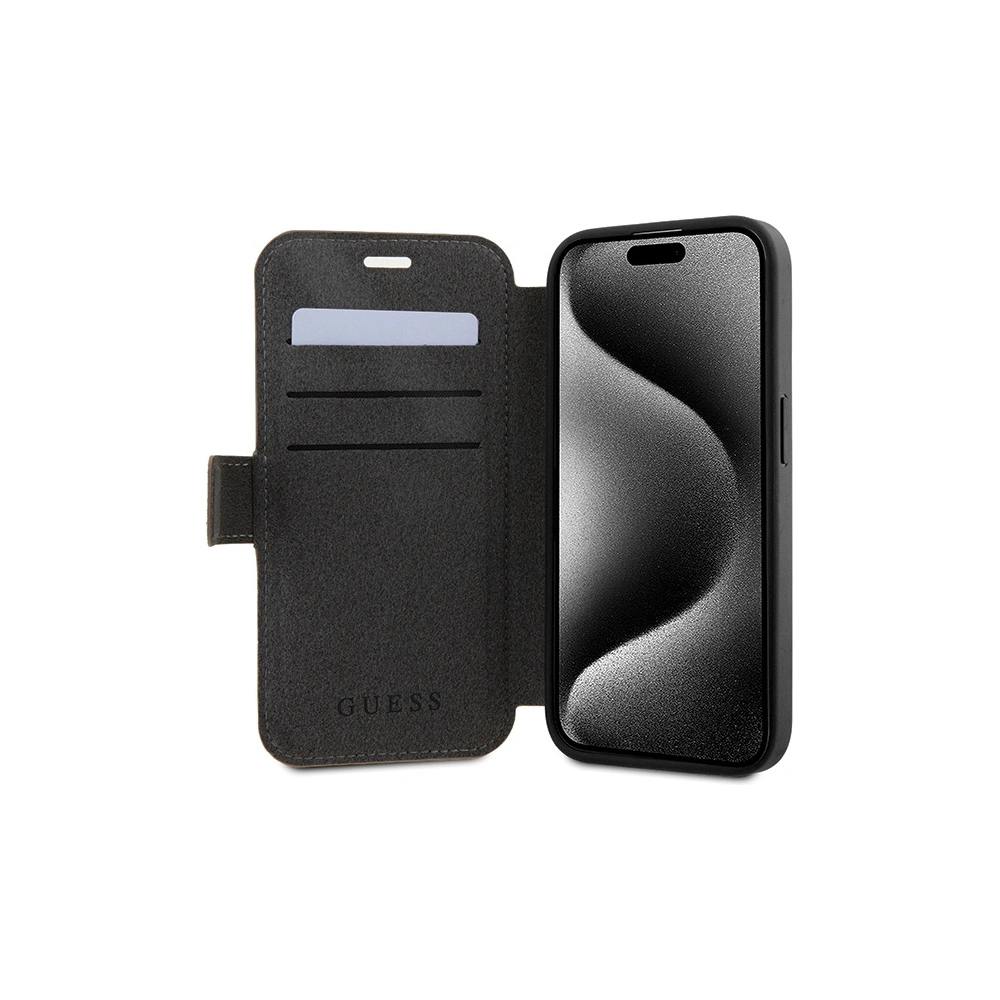 Hurtownia GSM - Etui Guess GUBKP15X4GMGBR Apple iPhone 15 Pro Max könyv 4G Fém Logó barna/brown - GUE3271 - {ean13} - Hurt