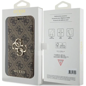 Hurtownia GSM - Etui Guess GUBKP15X4GMGBR Apple iPhone 15 Pro Max könyv 4G Fém Logó barna/brown - GUE3271 - {ean13} - Hurt