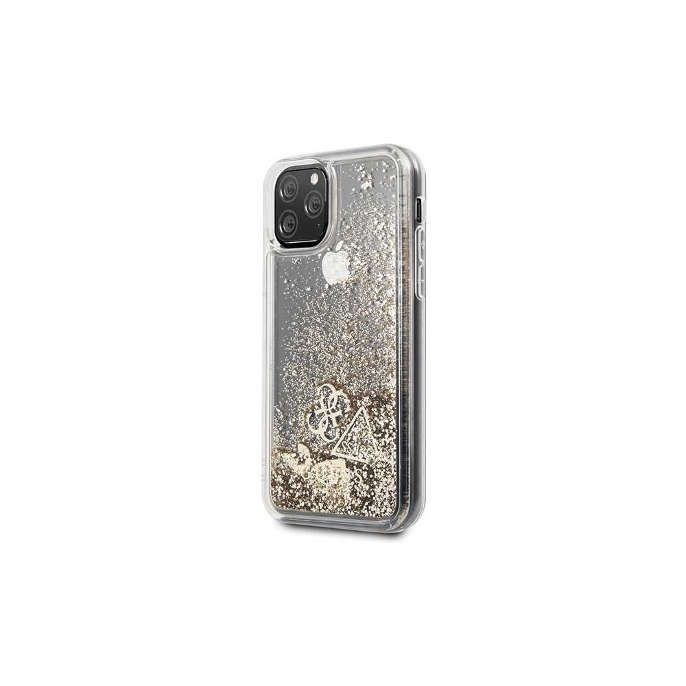Wholesale Guess GUHCN58GLHFLGO iPhone 11 Pro gold hard case Glitter Hearts - GUE152GLD - {ean13} - Hurt