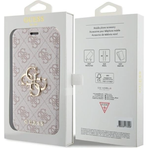 Hurtownia GSM - Etui Guess GUBKP15X4GMGPI Apple iPhone 15 Pro Max könyv 4G Fém Logó rózsaszín/pink - GUE3273 - {ean13} - Hurt