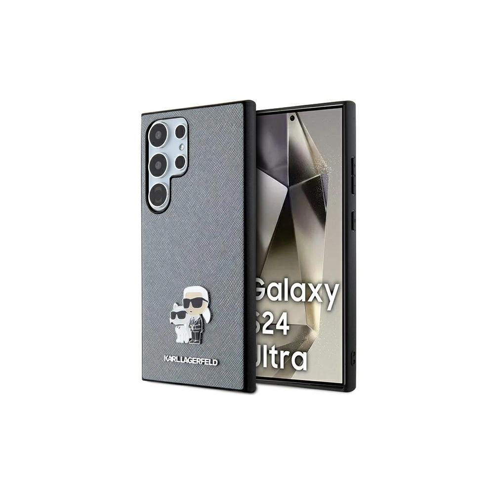 Hurtownia GSM - Case Karl Lagerfeld KLHCS24LPSAKCMPG Samsung Galaxy S24 Ultra Hartschale Saffiano Karl & Choupette Metallpin grau/grey - KLD1873 - {ean13} - Hurt