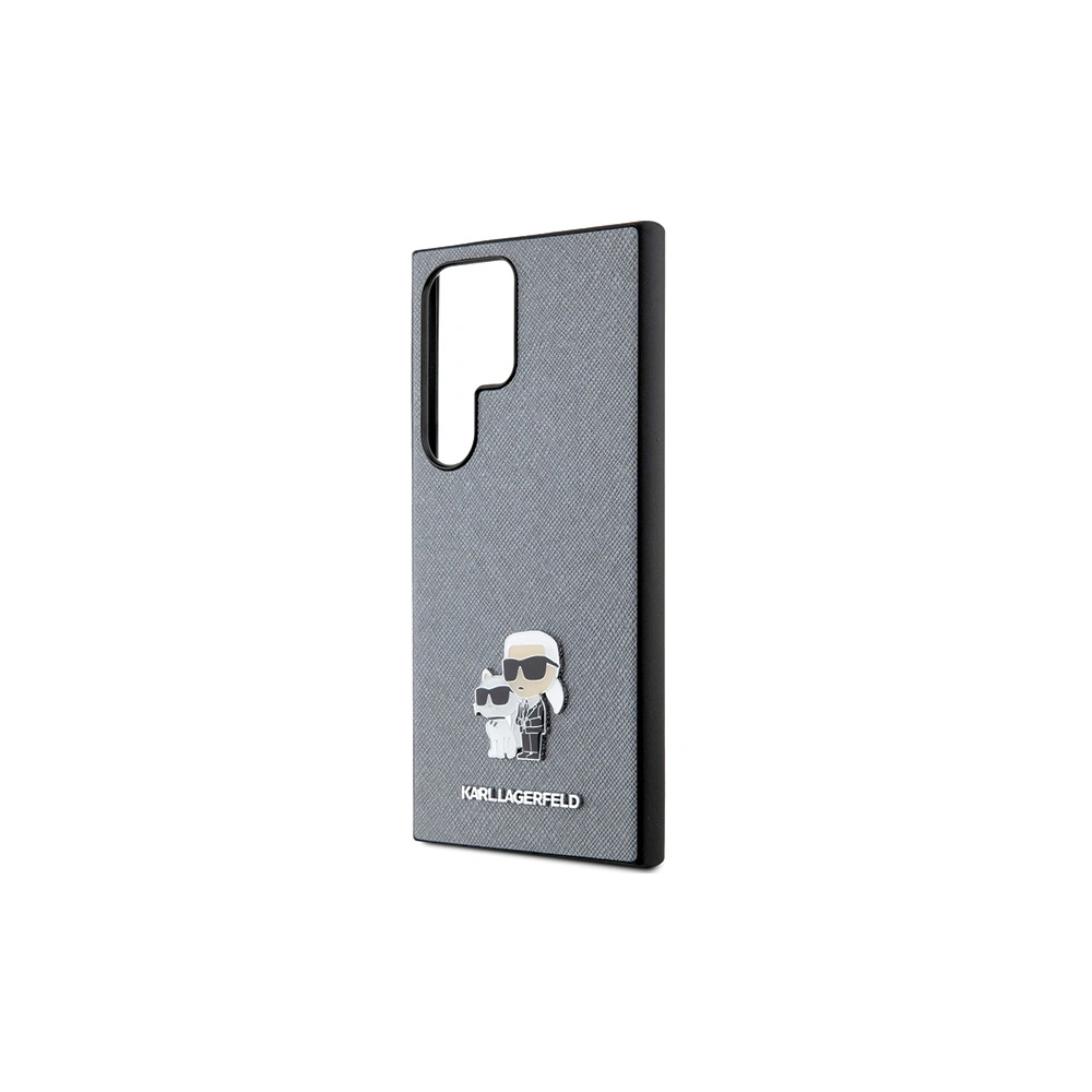 Hurtownia GSM - Case Karl Lagerfeld KLHCS24LPSAKCMPG Samsung Galaxy S24 Ultra Hartschale Saffiano Karl & Choupette Metallpin grau/grey - KLD1873 - {ean13} - Hurt