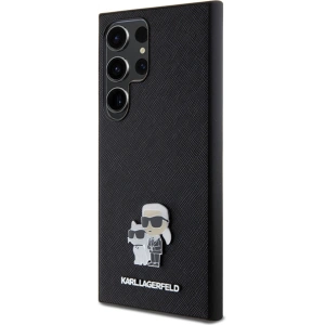 Etui Karl Lagerfeld KLHCS24LPSAKCMPK Samsung Galaxy S24 Ultra hardcase Saffiano Karl & Choupette Metal Pin czarny/black