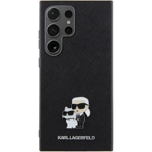 Etui Karl Lagerfeld KLHCS24LPSAKCMPK Samsung Galaxy S24 Ultra hardcase Saffiano Karl & Choupette Metal Pin czarny/black