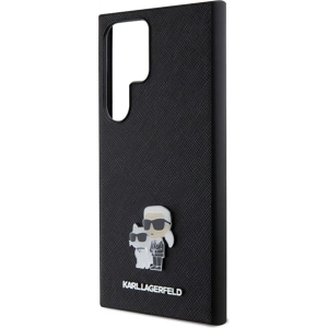 Etui Karl Lagerfeld KLHCS24LPSAKCMPK Samsung Galaxy S24 Ultra hardcase Saffiano Karl & Choupette Metal Pin czarny/black