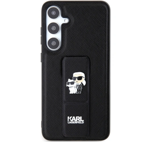 Etui Karl Lagerfeld KLHCS24MGSAKCPK Samsung Galaxy S24+ Plus hardcase Gripstand Saffiano Karl&Choupette Pins czarny/black