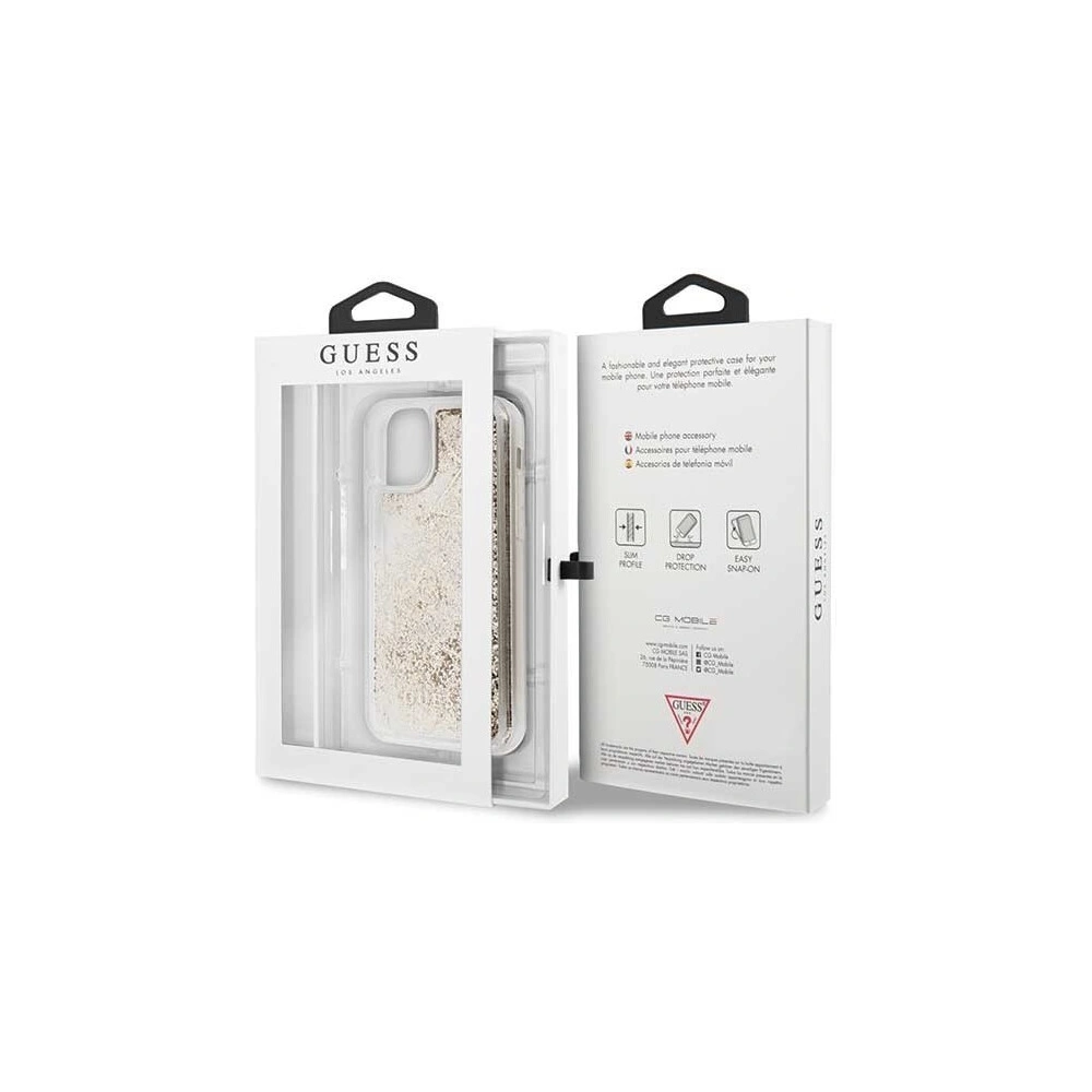 Wholesale Guess GUHCN58GLHFLGO iPhone 11 Pro gold hard case Glitter Hearts - GUE152GLD - {ean13} - Hurt