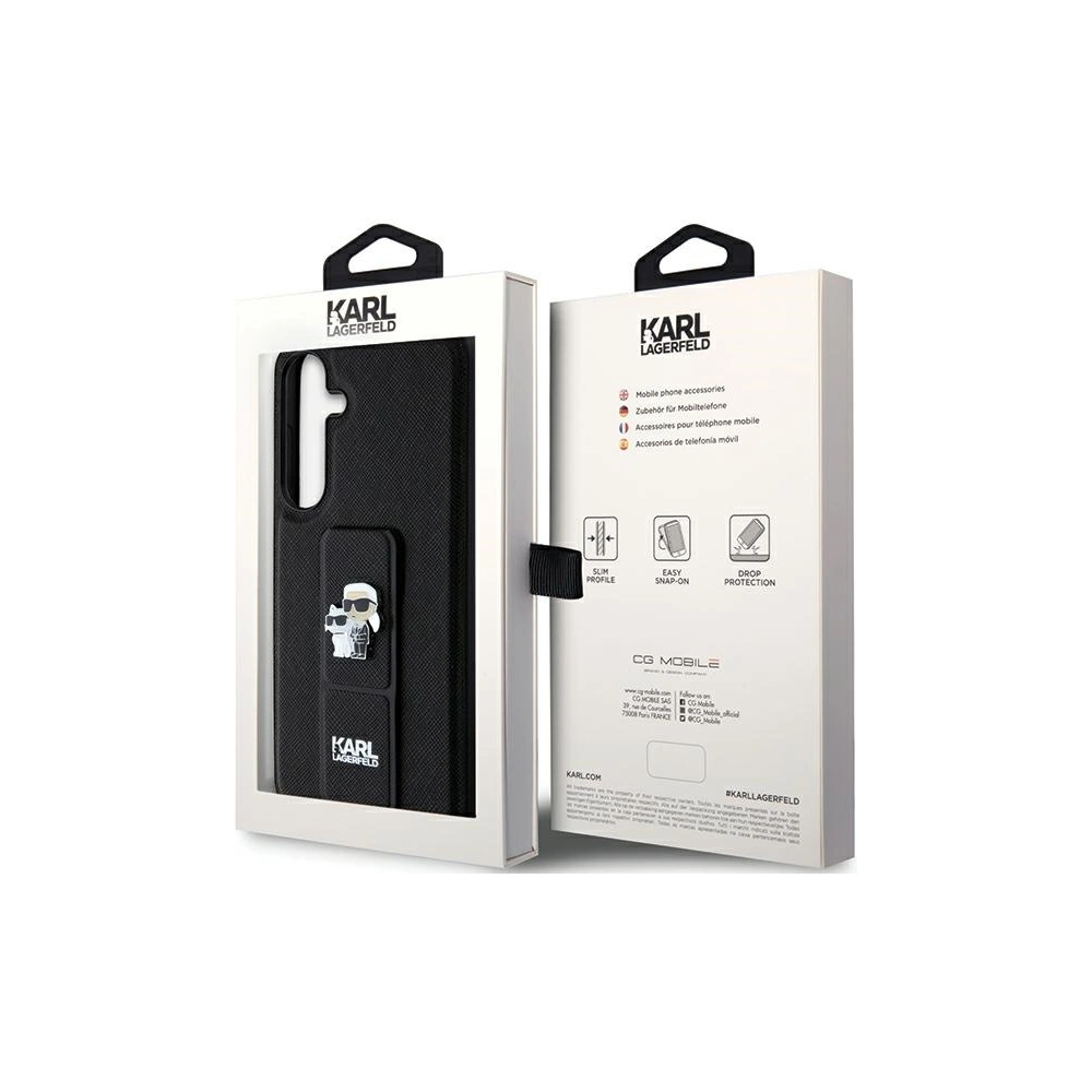 Hurtownia GSM - Case Karl Lagerfeld KLHCS24MGSAKCPK Samsung Galaxy S24+ Plus Hardcase Gripstand Saffiano Karl&Choupette Pins schwarz/black - KLD1877 - {ean13} - Hurt