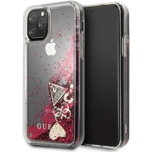 Etui Guess GUHCN58GLHFLRA Apple iPhone 11 Pro raspberry hard case Glitter Hearts