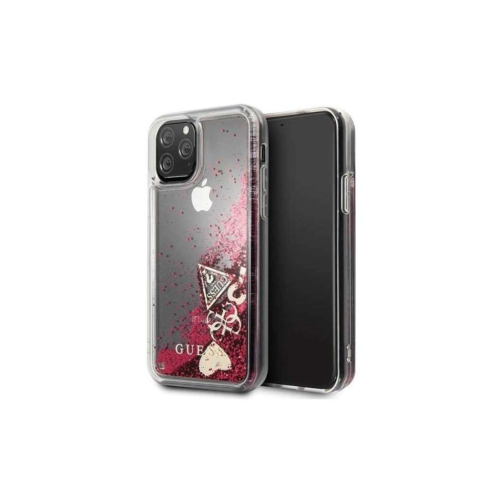 Hurtownia GSM - Etui Guess GUHCN58GLHFLRA Apple iPhone 11 Pro raspberry hard case Glitter Hearts - GUE153HEA - {ean13} - Hurt