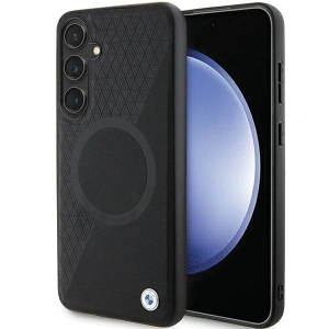 Hurtownia GSM - Etui BMW BMHMS24M23RTPK Samsung Galaxy S24+ Plus hardcase Signature Leather Half Textured & Circle MagSafe černé/black - BMW606 - {ean13} - Hurt