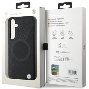 Hurtownia GSM - Etui BMW BMHMS24M23RTPK Samsung Galaxy S24+ Plus hardcase Signature Leather Half Textured & Circle MagSafe czarny/black - BMW606 - {ean13} - Hurt