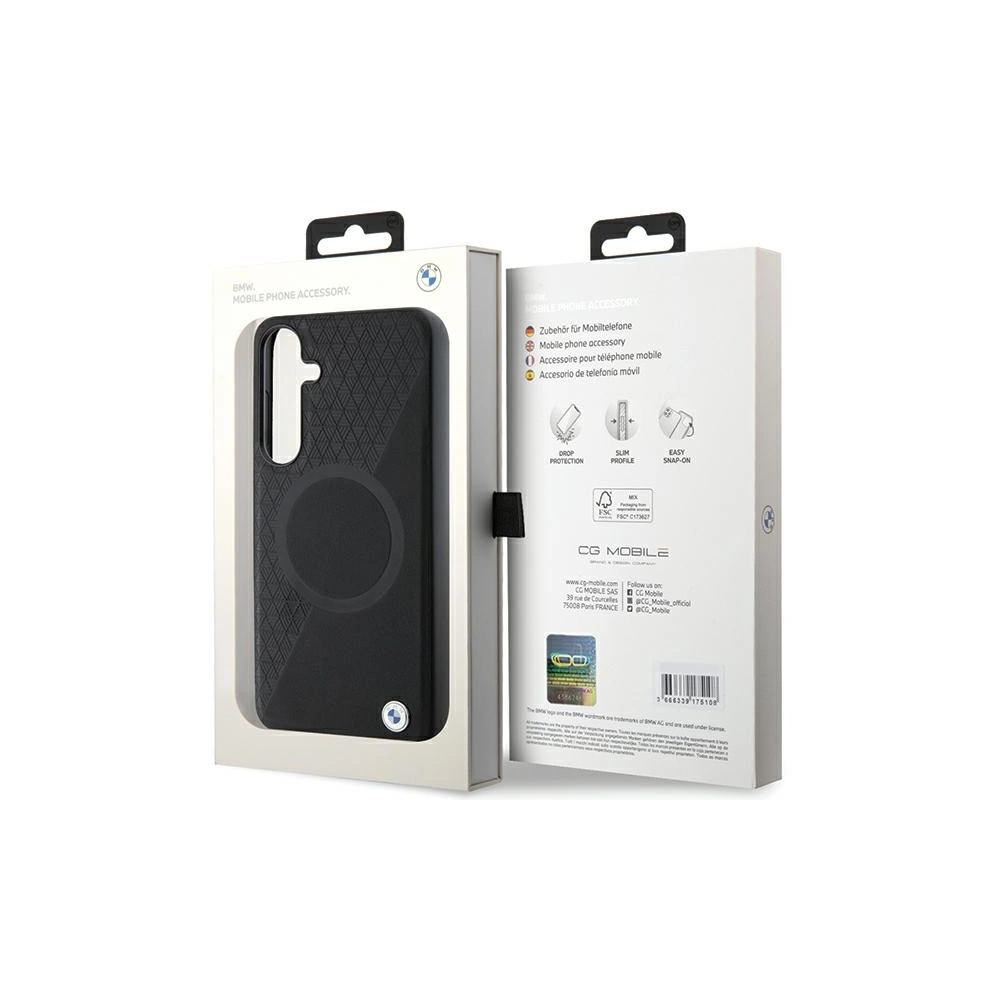 Hurtownia GSM - Etui BMW BMHMS24M23RTPK Samsung Galaxy S24+ Plus hardcase Signature Leather Half Textured & Circle MagSafe černé/black - BMW606 - {ean13} - Hurt