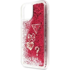 Etui Guess GUHCN58GLHFLRA Apple iPhone 11 Pro raspberry hard case Glitter Hearts