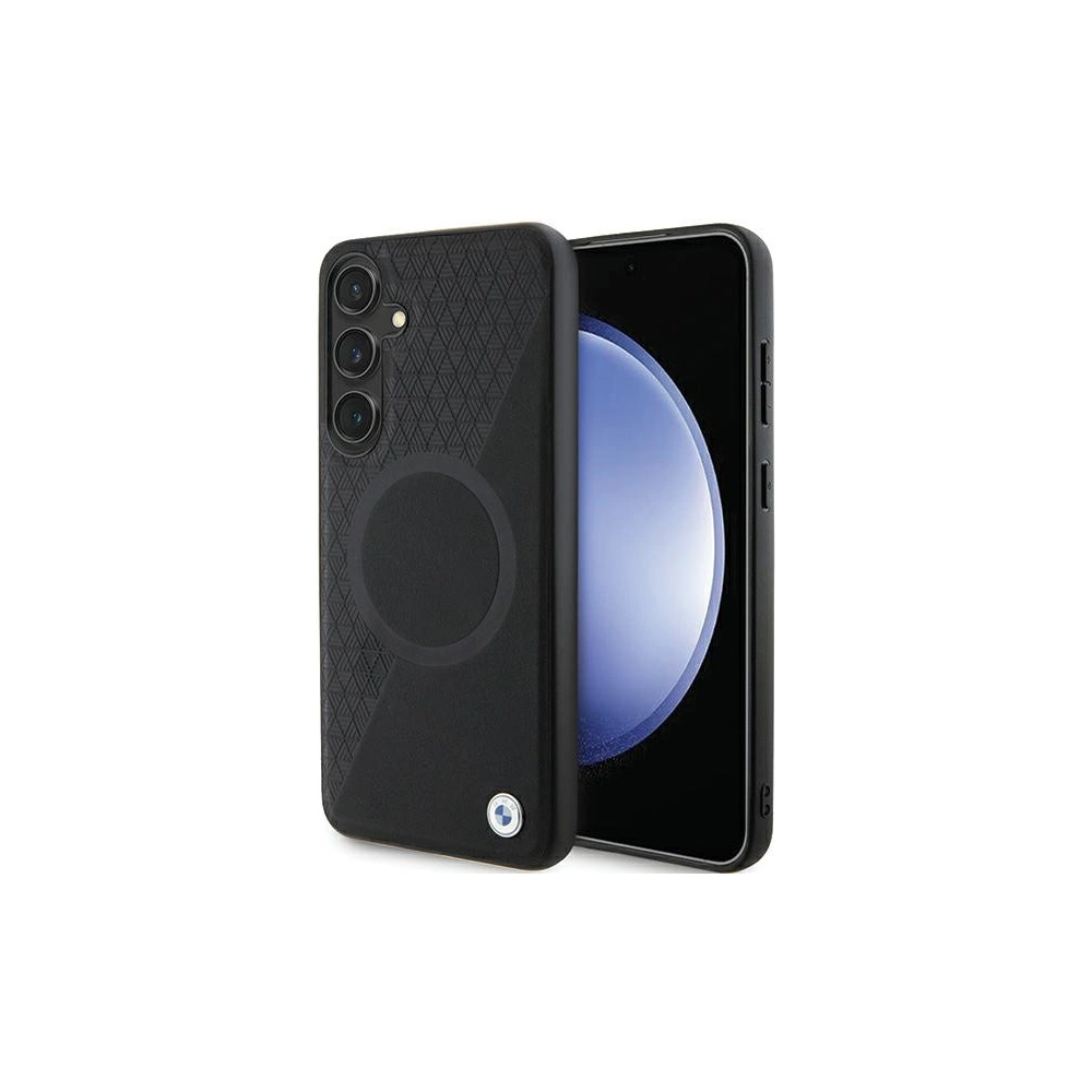 Hurtownia GSM - Case BMW BMHMS24S23RTPK Samsung Galaxy S24 Hartschale Signature Leather Half Textured & Circle MagSafe schwarz/black - BMW609 - {ean13} - Hurt
