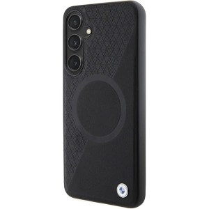 Hurtownia GSM - Etui BMW BMHMS24S23RTPK Samsung Galaxy S24 hardcase Signature Leather Half Textured & Circle MagSafe černý/black - BMW609 - {ean13} - Hurt