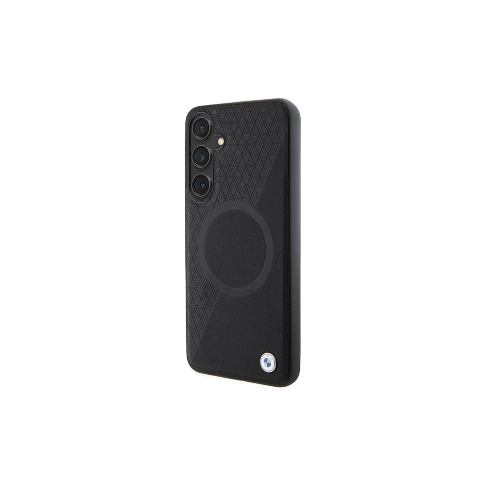 Hurtownia GSM - Etui BMW BMHMS24S23RTPK Samsung Galaxy S24 kemény hátlap Signature Leather Half Textured & Circle MagSafe fekete/black - BMW609 - {ean13} - Hurt