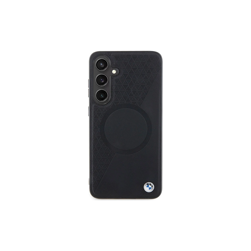 Hurtownia GSM - Etui BMW BMHMS24S23RTPK Samsung Galaxy S24 kemény hátlap Signature Leather Half Textured & Circle MagSafe fekete/black - BMW609 - {ean13} - Hurt