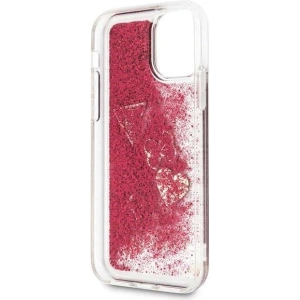 Etui Guess GUHCN58GLHFLRA Apple iPhone 11 Pro raspberry hard case Glitter Hearts