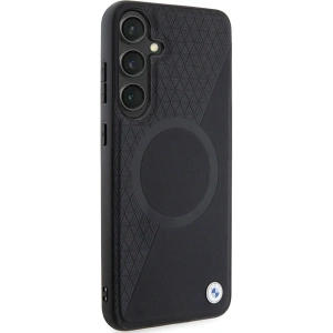 Hurtownia GSM - Case BMW BMHMS24S23RTPK Samsung Galaxy S24 Hartschale Signature Leather Half Textured & Circle MagSafe schwarz/black - BMW609 - {ean13} - Hurt