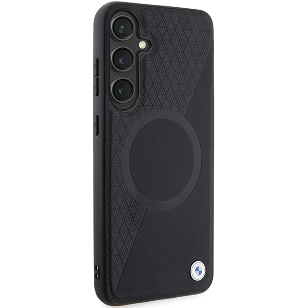 Kryt BMW BMHMS24S23RTPK Samsung Galaxy S24 hardcase Signature Leather Half Textured & Circle MagSafe black