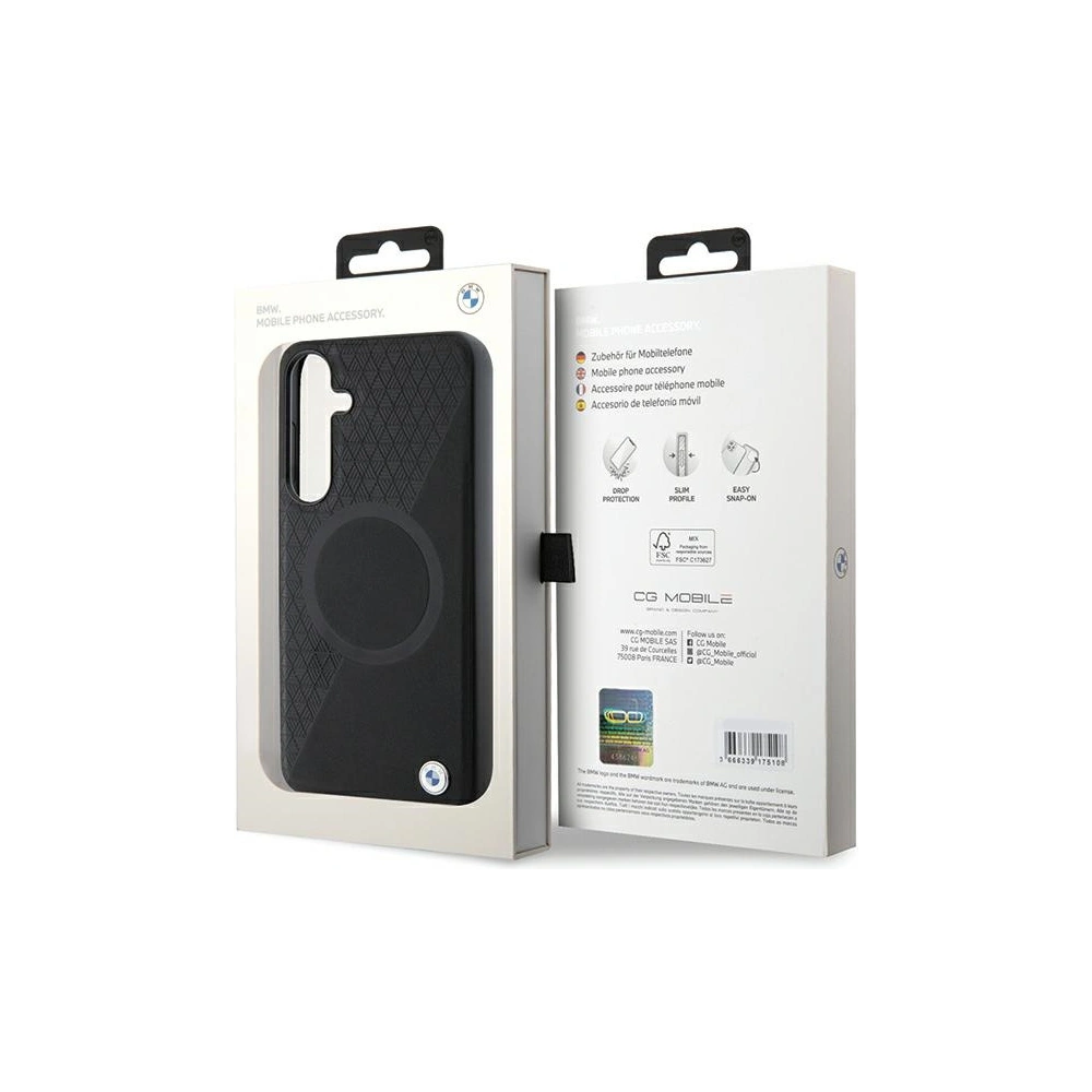 Hurtownia GSM - Etui BMW BMHMS24S23RTPK Samsung Galaxy S24 hardcase Signature Leather Half Textured & Circle MagSafe černý/black - BMW609 - {ean13} - Hurt