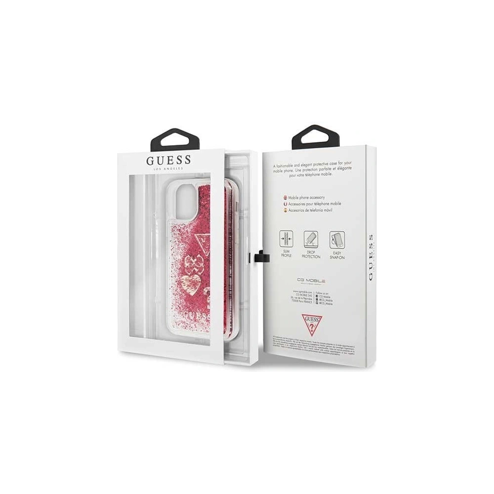 Hurtownia GSM - Etui Guess GUHCN58GLHFLRA Apple iPhone 11 Pro raspberry hard case Glitter Hearts - GUE153HEA - {ean13} - Hurt