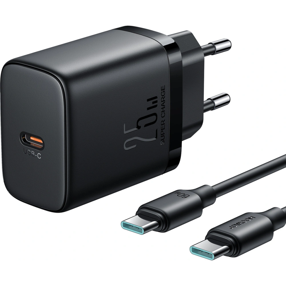 Hurtownia GSM - Síťová nabíječka Joyroom JR-TCF11 USB-C 25W + kabel USB-C / USB-C 1m černá - JYR964 - {ean13} - Hurt