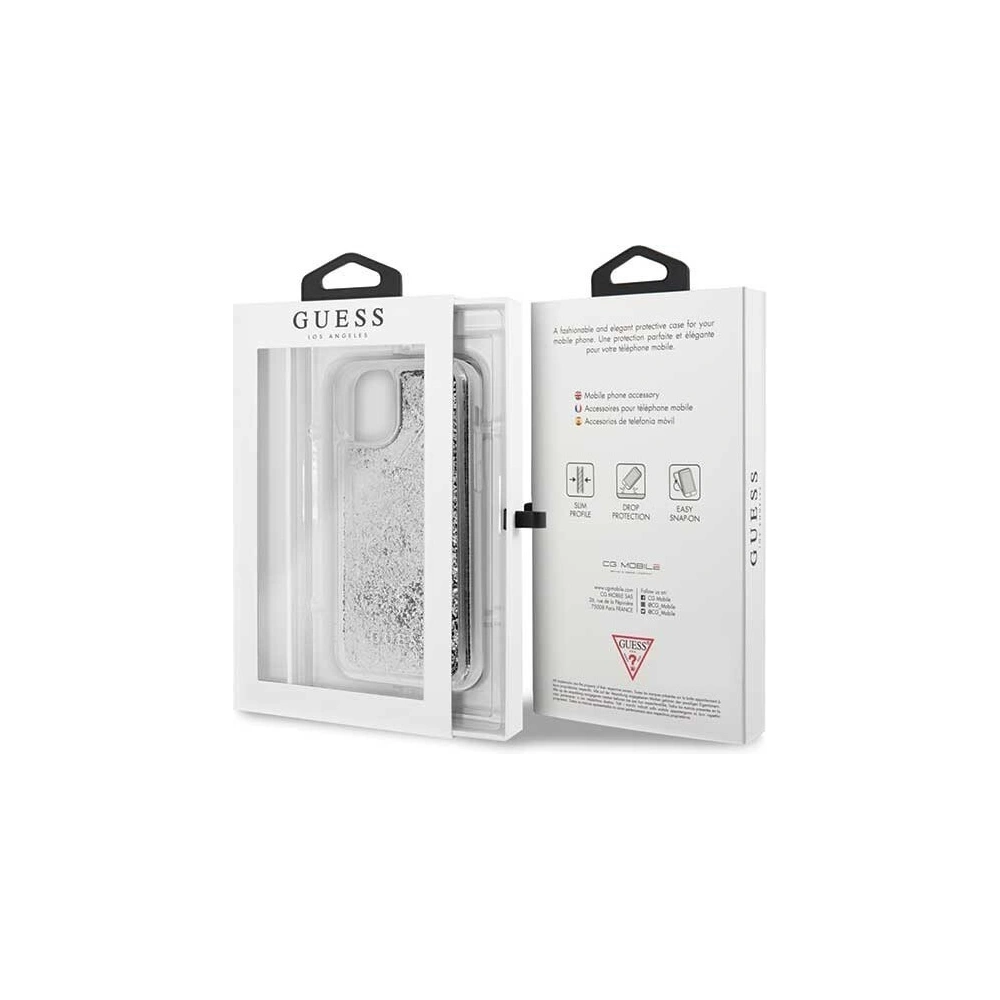 Hurtownia GSM - Etui Guess GUHCN58GLHFLSI Apple iPhone 11 Pro srebrny/silver hard case Glitter Hearts - GUE154SLV - {ean13} - Hurt
