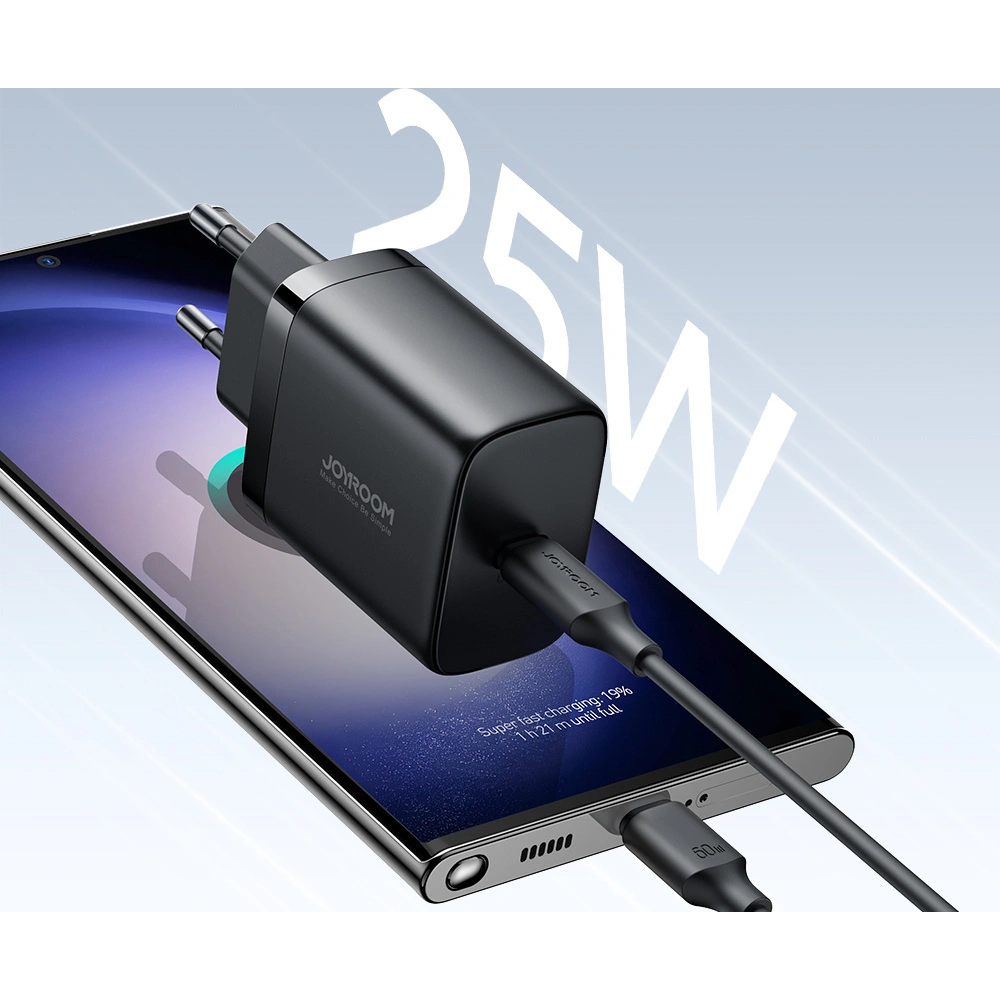 Hurtownia GSM - Síťová nabíječka Joyroom JR-TCF11 USB-C 25W + kabel USB-C / USB-C 1m černá - JYR964 - {ean13} - Hurt