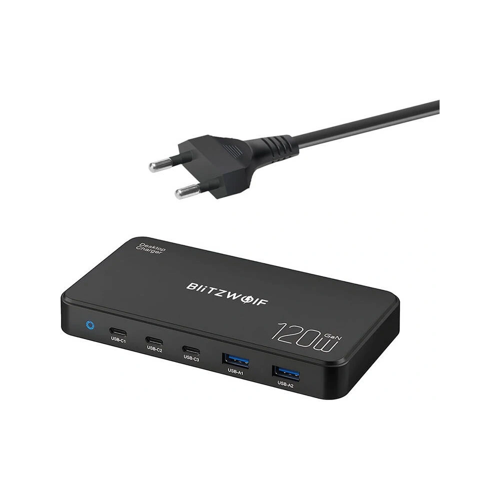 Hurtownia GSM - Síťová nabíječka 5v1 Blitzwolf BW-i100 120W AC / 2xUSB-A, 3xUSB-C, PD3.0, QC3.0, AFC, FCP, SCP, PPS - BLZ590 - {ean13} - Hurt