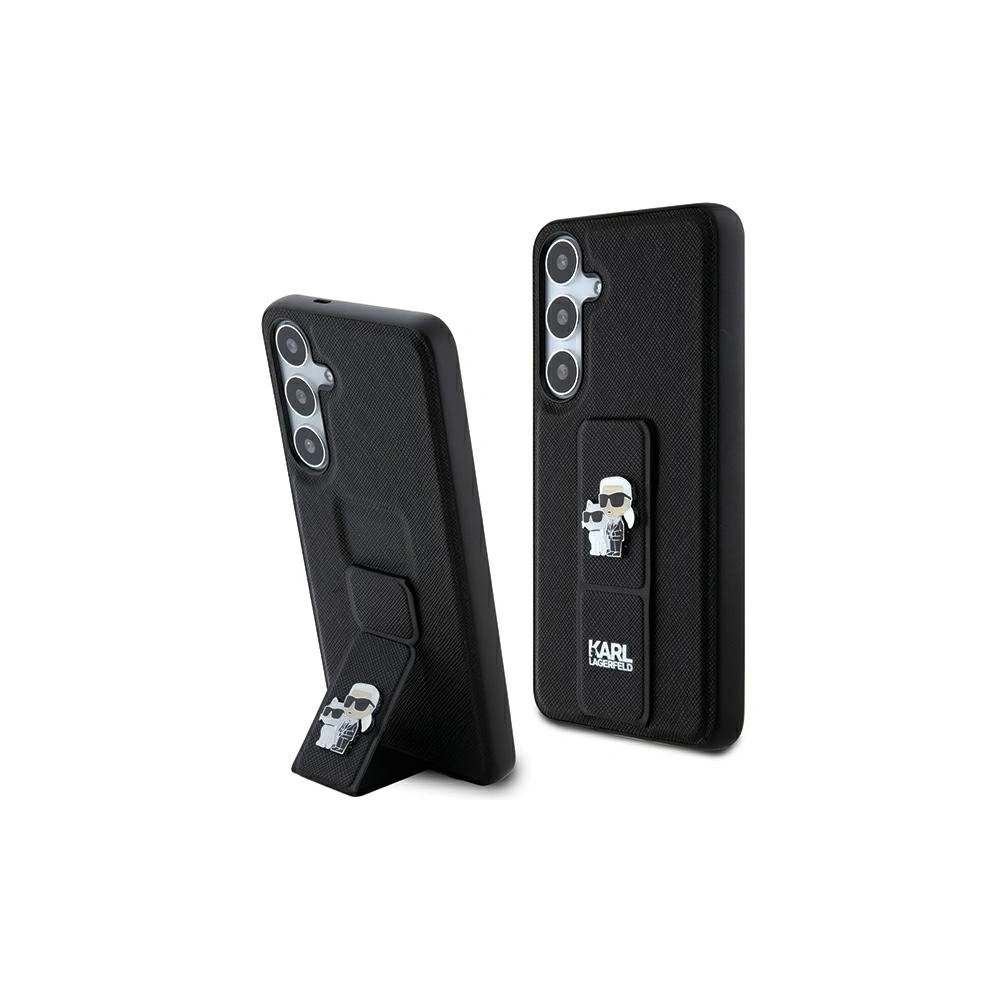 Hurtownia GSM - Etui Karl Lagerfeld KLHCS24SGSAKCPK Samsung Galaxy S24 hardcase Gripstand Saffiano Karl&Choupette Pins černý/black - KLD1884 - {ean13} - Hurt